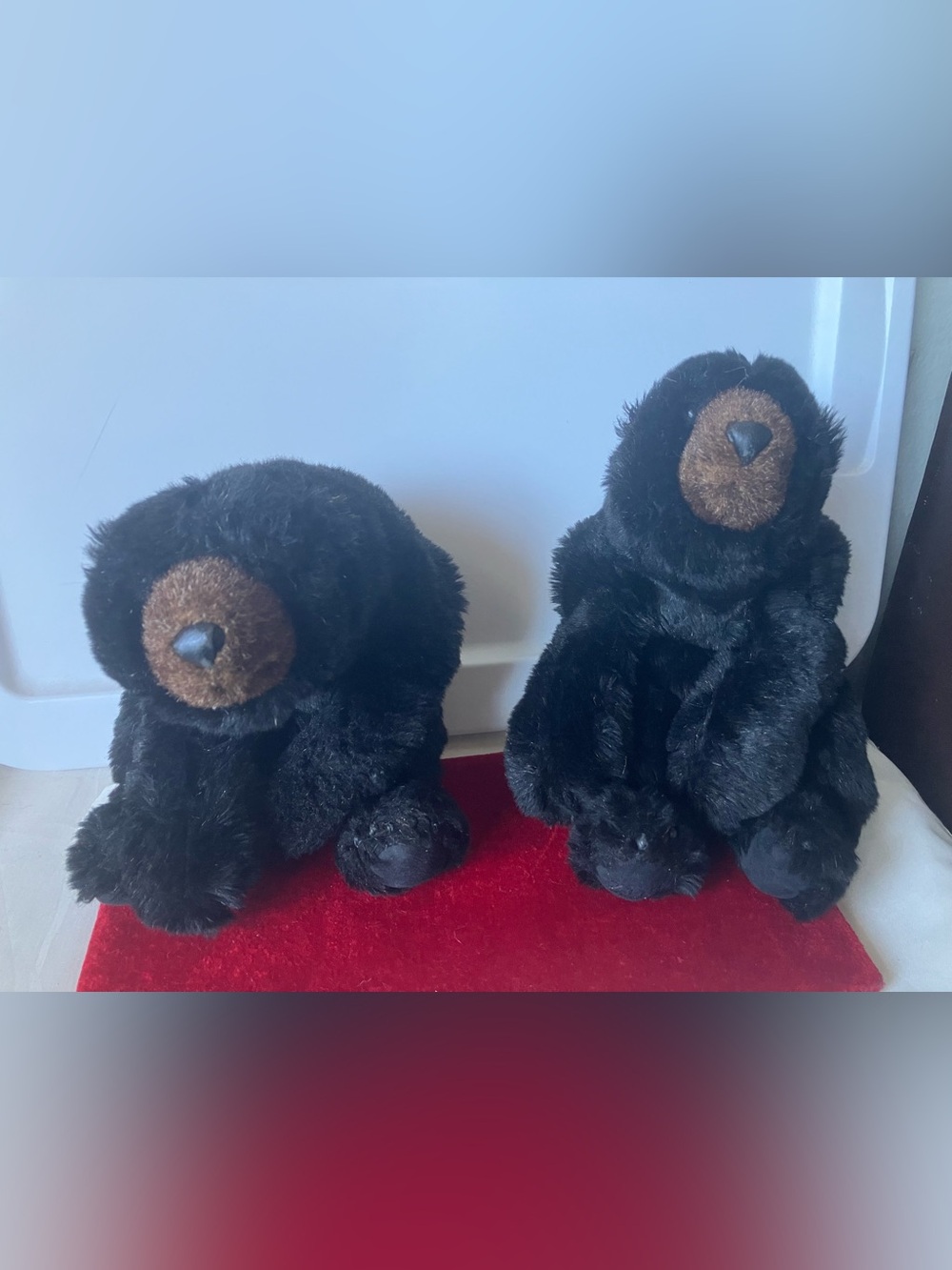 Ditz Designs Hen House Black Bear Hugs Weighted Plush 2 Pair Lot Cabin Decor 16"